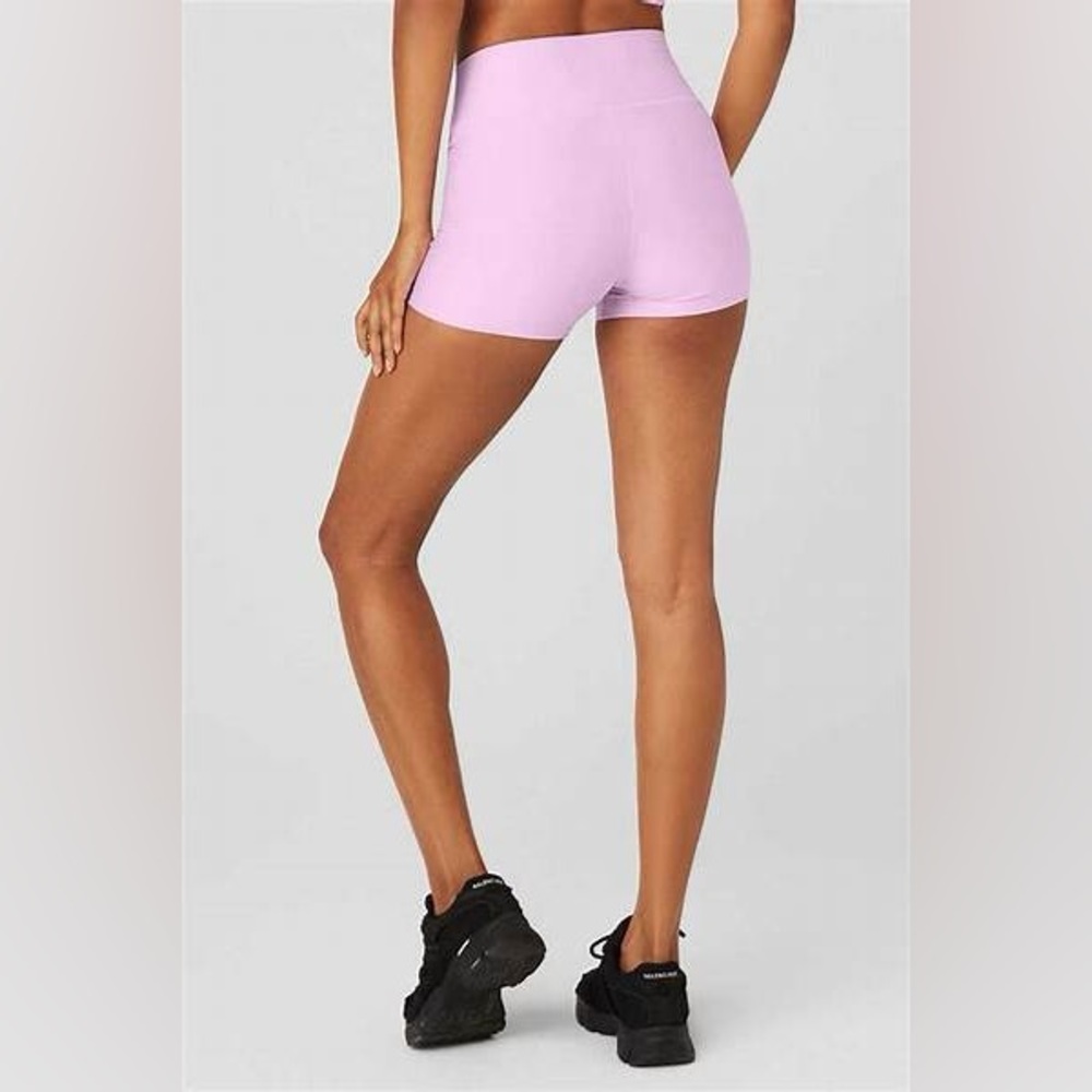 ALO 2 Pack High Waist Airlift Yoga Hike Pink Rose Seashell Blue Biker Shorts - Picture 9 of 9